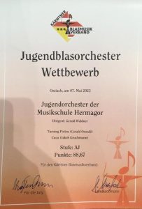 Read more about the article Erfolg unserer Jungmusikerinnen beim Jugendorchesterwettbewerb in Ossiach